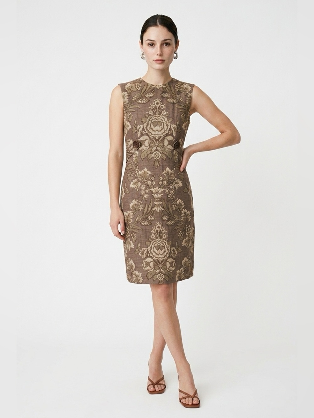 Vintage 50s linen sheath dress